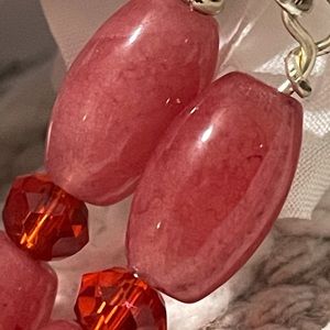 💎 Pink Carnelian Stone Earrings